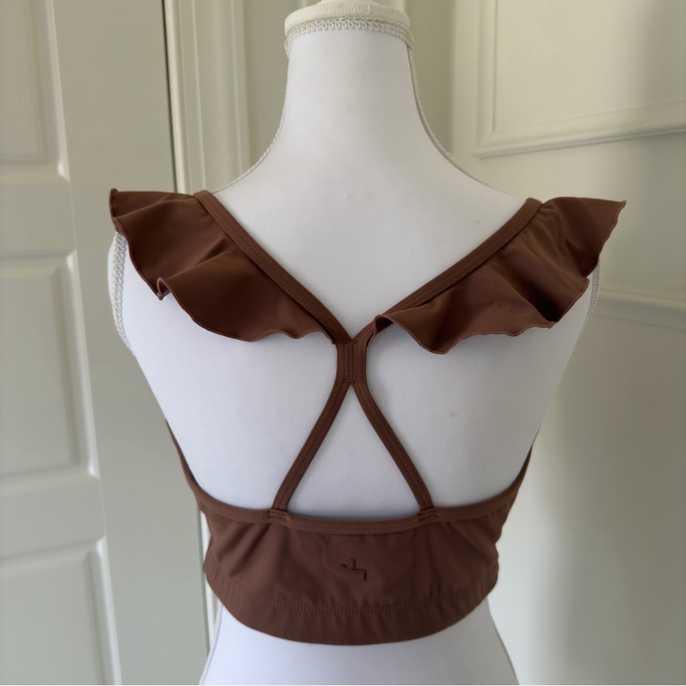 JoyLab Ruffle Strap Racerback Sports Bra - Size Large - Picture 4 of 7